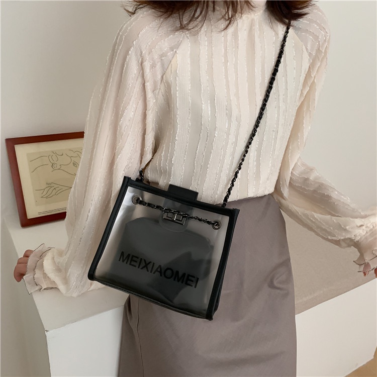 Túi đeo vai trong suốt dáng nhỏ, túi đeo chéo nữ MEIXIAOMEI thời trang, phong cách Hàn Quốc trẻ trung, năng động