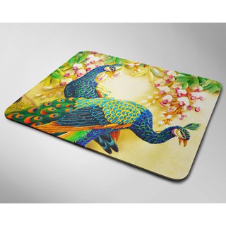Lót chuột cỡ lớn, bàn di chuột, mouse pad mẫu Chim công (Nhiều kích thước)