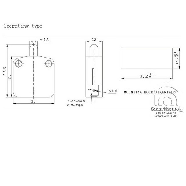 Công Tắc Đóng Mở Cho Phòng Thay Đồ, Nhà Vệ Sinh SHP-WS10