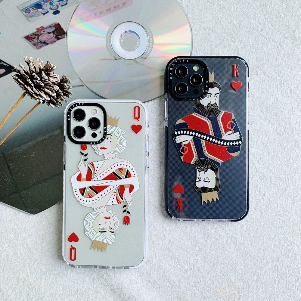 [Original Casetify] Ốp Lưng Tpu Mềm In Hình Lá Bài Poker Độc Đáo Cho Apple Iphone 7 8 Plus 7 + 8 + X Xs Xr 11 11pro 12 Mini 12mini Pro Max Xsmax Se 2020