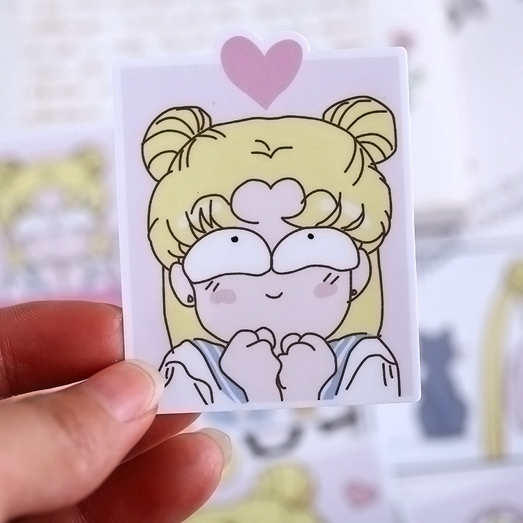 ❀ Sailor Moon Q-5 Diary Giấy và decal dán tường❀10Pcs/set Anime Beauty Album Scrapbooks Mixed DIY Decor Stickers ML07605