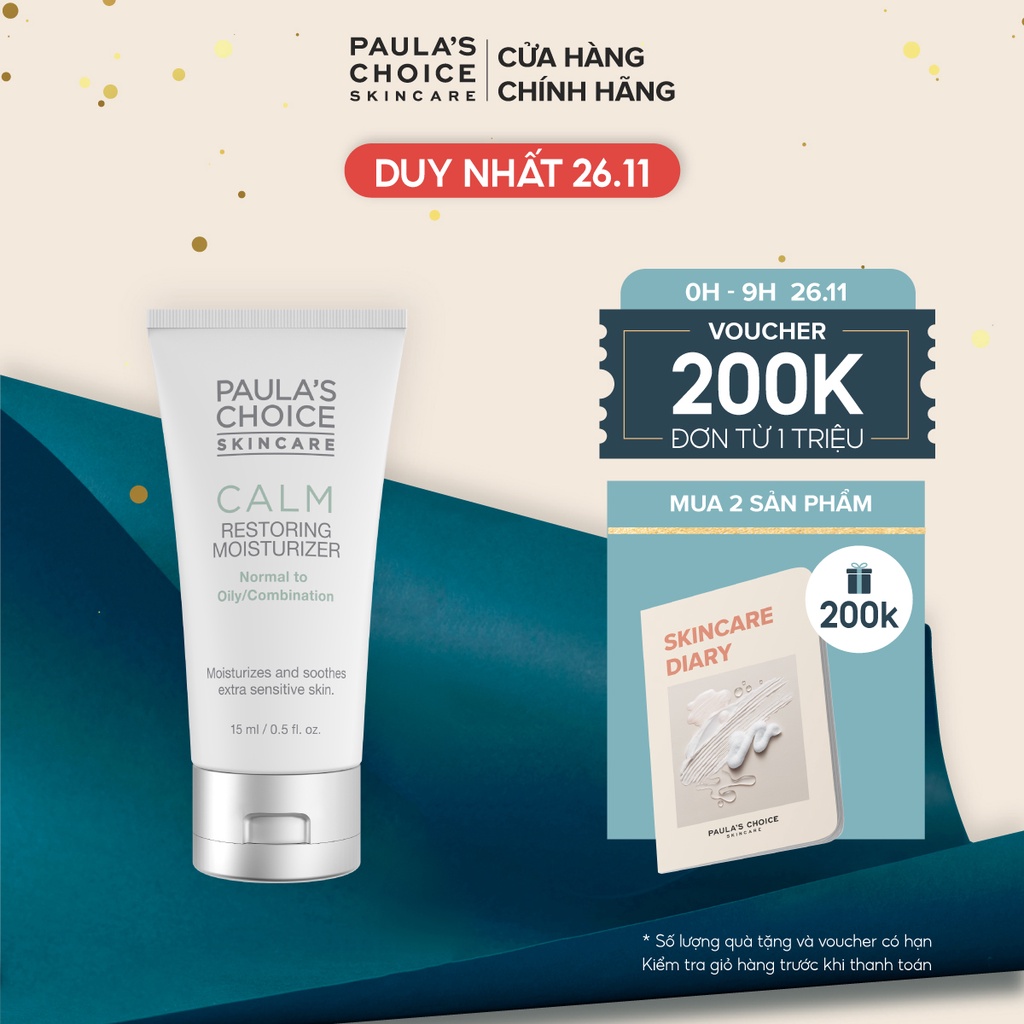 Kem dưỡng ẩm chống lão hóa, phục hồi da dầu nhạy cảm Paula’s Choice Calm Restoring Moisturizer 15ml 9187