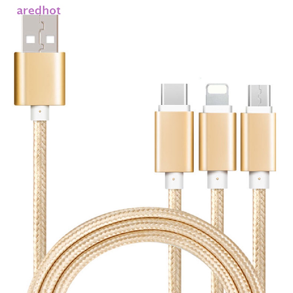 Dây Cáp Sạc Đồng Bộ Dữ Liệu Micro USB Loại C Đa Năng 3 Trong 1 Cho iPhone / Android Mới