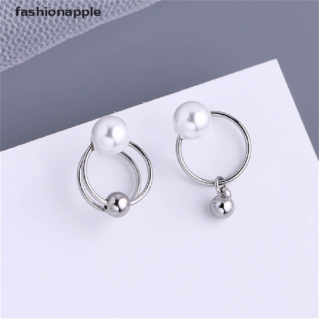 Đôi Khuyên Tai Tròn Gắn Hạt Ngọc Trai Thời Trang Cho Nữ