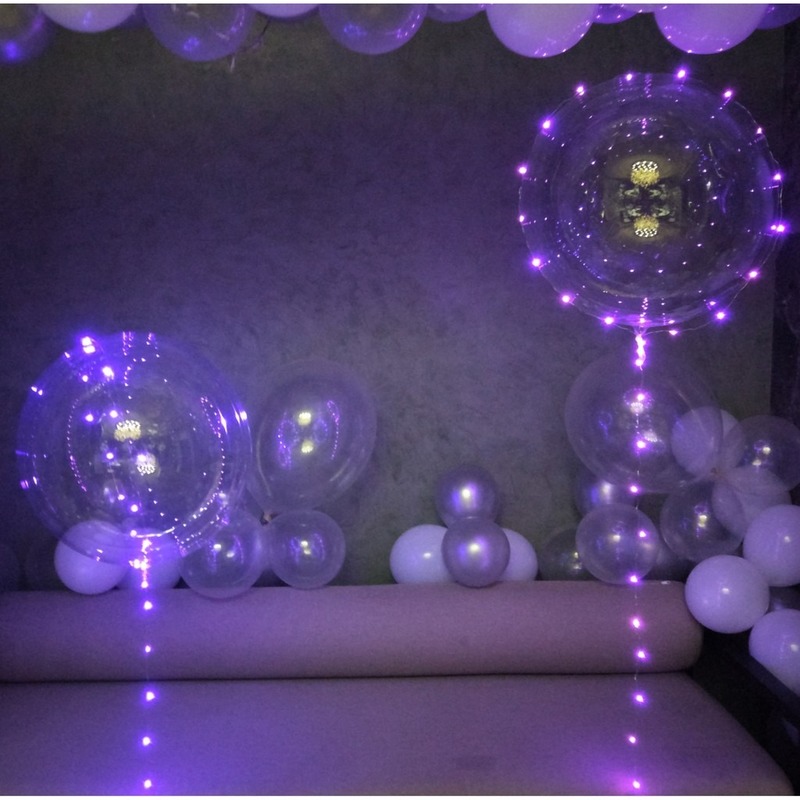 Bong bóng trong suốt 18-36inch chất lượng cao/ Dây đèn nhiều màu sắc dành cho trang trí tiệc tùng