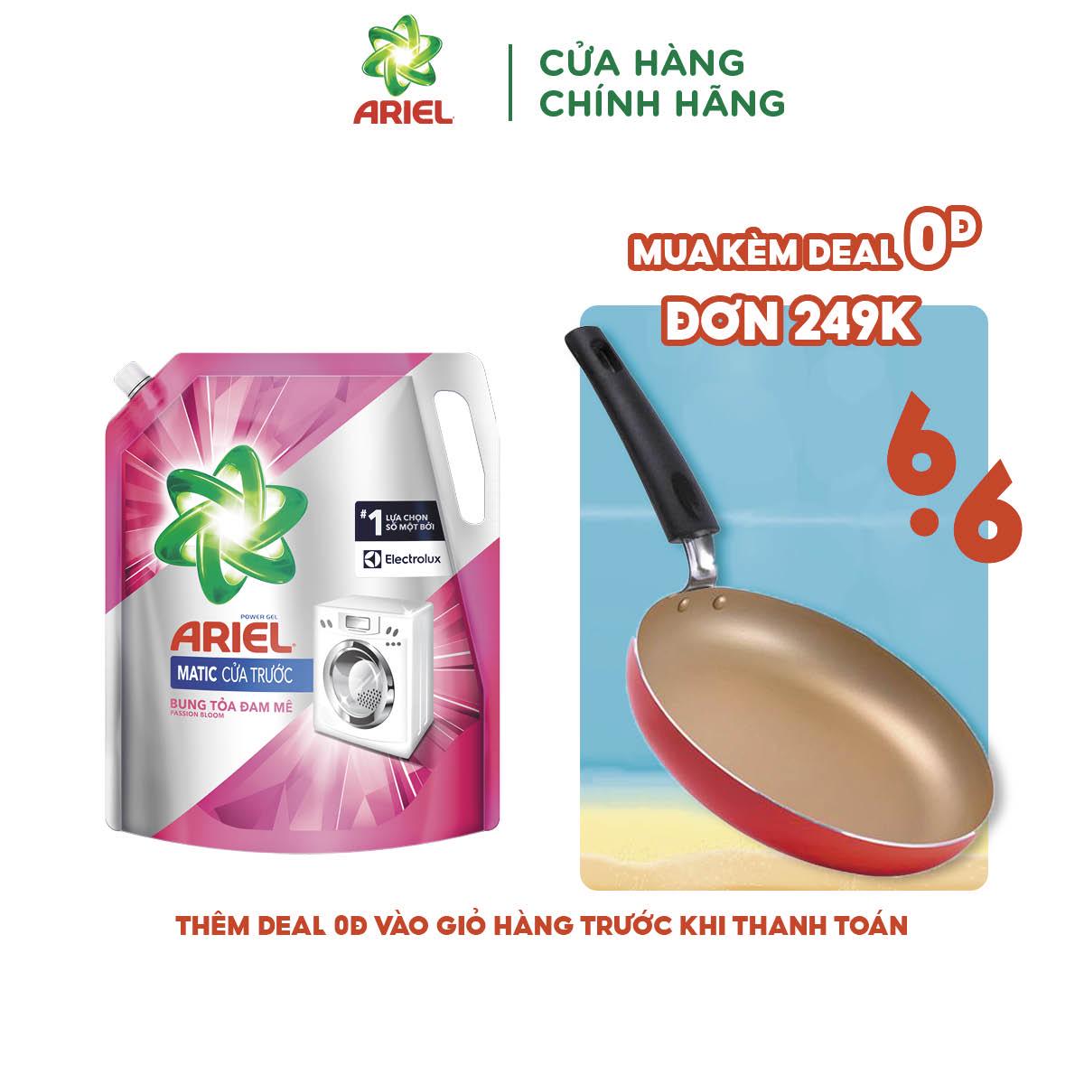 Nước giặt Ariel cho máy giặt cửa trước túi 2.15kg hương đam mê (MỚI)