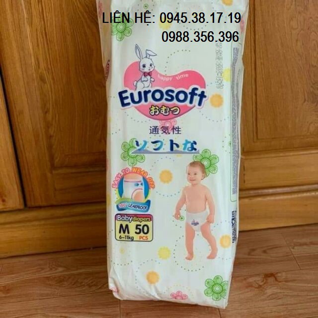 Bỉm tã quần Eurosoft Euro soft cao cấp xuất nhật 100 miếng size 100/M 100/L 100/Xl 100/XXl 100/XXXL