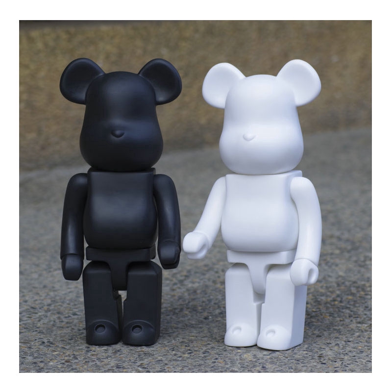 Fashion Bearbrick 400% Action Figure Toy Real photo !!!! 28cm Simple Style White Black