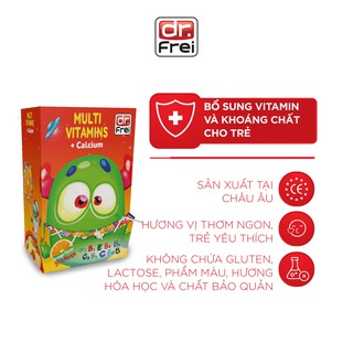 Kẹo mút Vitamins tổng hợp & Canxi cho trẻ em Dr.Frei (Hộp 50 Cây)