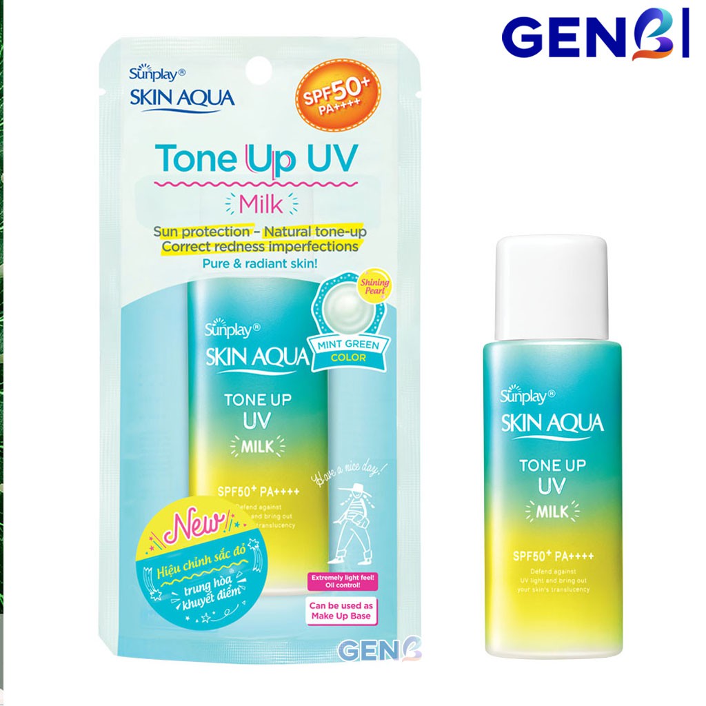 Kem Chống Nắng Skin Aqua Tone Up UV Milk Essence Kcn Sunplay Sữa/ Xịt Da Mặt &amp; Body Toàn Thân Chính Hãng Rohto GENB