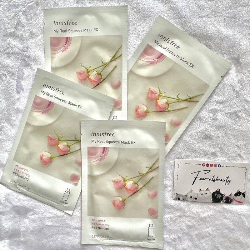 Mặt Nạ Giấy Dưỡng Da Chiết Xuất Từ Hoa Hồng Jeju Innisfree My Real Squeeze Energy Mask EX