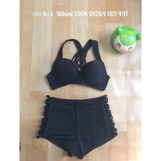 Bikini mút dày áo đan dây lưng