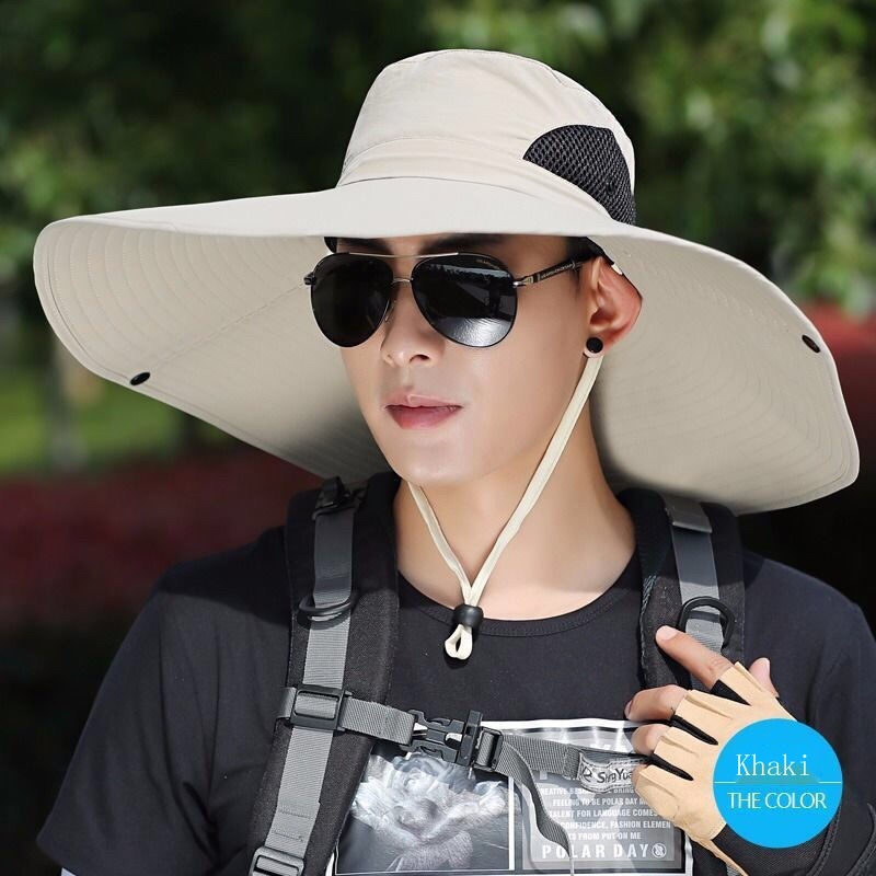 Mũ Vành Rộng Chống Nắng Tia Uv Thoáng Khí Thời Trang Mùa Hè Cho Nam