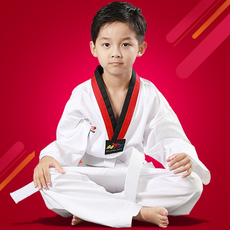 Taekwondo cho trẻ em Quần áo tập luyện em, người lớn dài tay ngắn -dễ dàng nam và nữ mới bắt đầu nâng choàng Taekwondo,