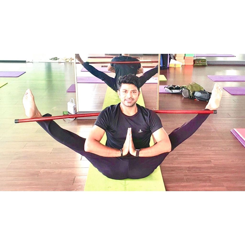 Gậy tập Yoga, Thể Dục, Dưỡng Sinh, Võ Thuật, Chất Liệu Gỗ Cao Cấp, Hai Đầu Bọc Cao Su, Phủ PU Bóng Đẹp, Đầm Tay, An Toàn