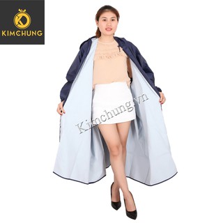 Áo mưa có dây kéo và nút gài - Áo mưa vải dù VẨY CÁ cao cấp (2XL 1M5-1M65) (Được chọn màu)