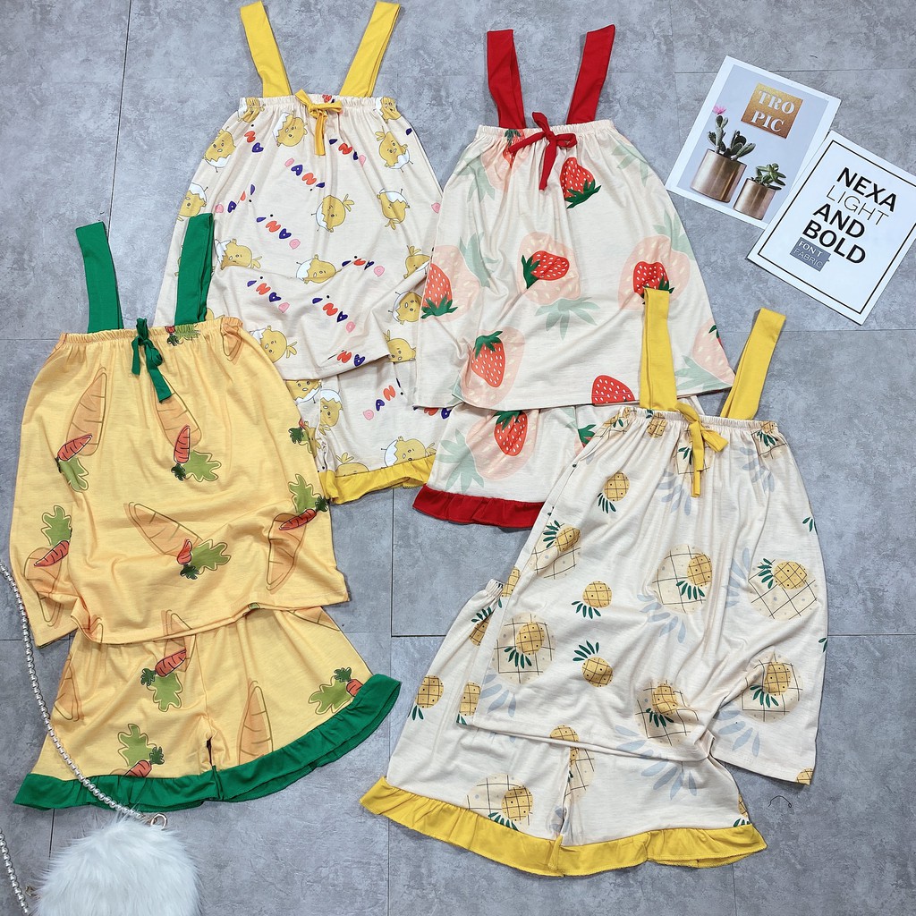 [Mã FAMAYWA giảm 10K đơn 50K] Bộ Ngủ 2 Dây Hoa Quả Siêu Dễ Thương | BigBuy360 - bigbuy360.vn