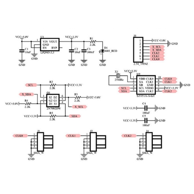 1 Mô Đun Phát Tín Hiệu Đồng Hồ 3 Kênh Si5351A 8KHz-160MHz (4 Lớp)