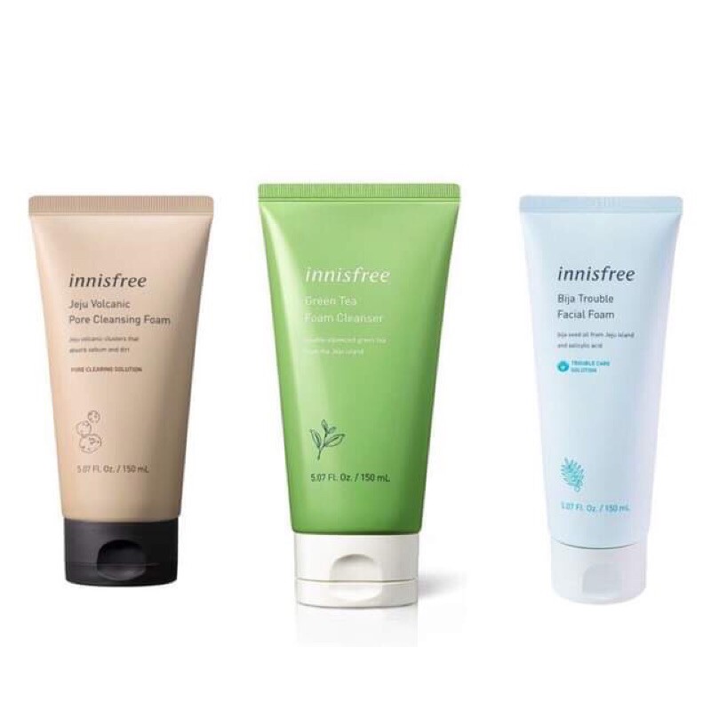 [Chính hãng]Sữa rửa mặt Innisfree trà xanh/tro núi lửa 150ml