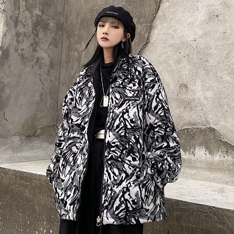 Áo khoác kaki trắng họa tiết camo kaki mặc được hai mặt