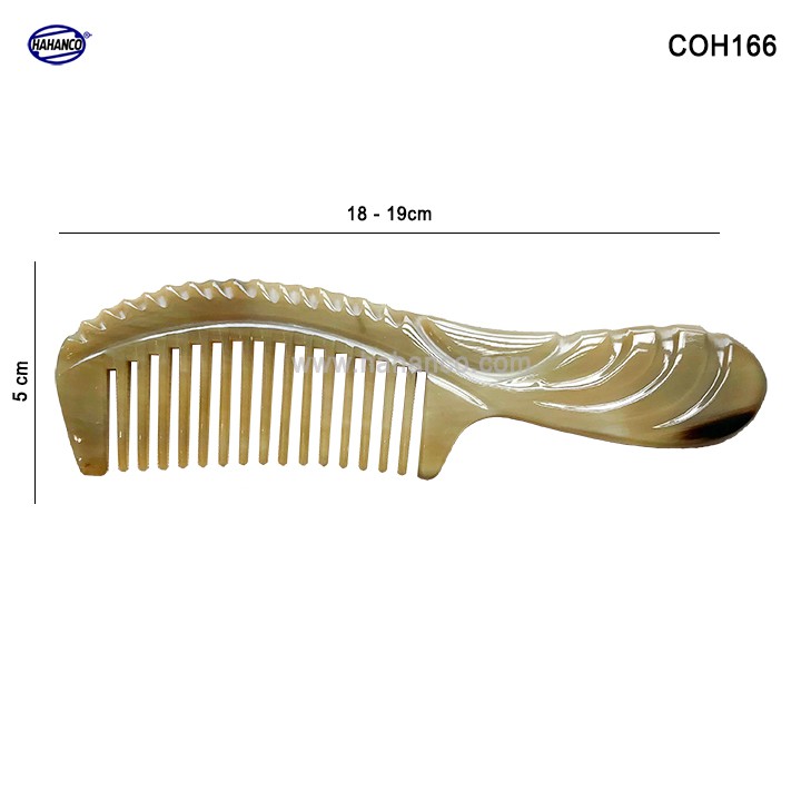 Lược sừng răng thưa xuất Nhật (Size: L - 18cm) Cho tất cả các loại tóc -COH166- Horn Comb of HAHANCO - Chăm sóc tóc