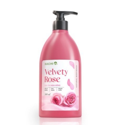 Sữa Tắm Chiết Xuất Hoa Hồng VELVETY ROSE- HACHI 500ML, 800ml [Chính Hãng] Sữa Tắm Hachi hoa hồng cao cấp dưỡng ẩm cho da