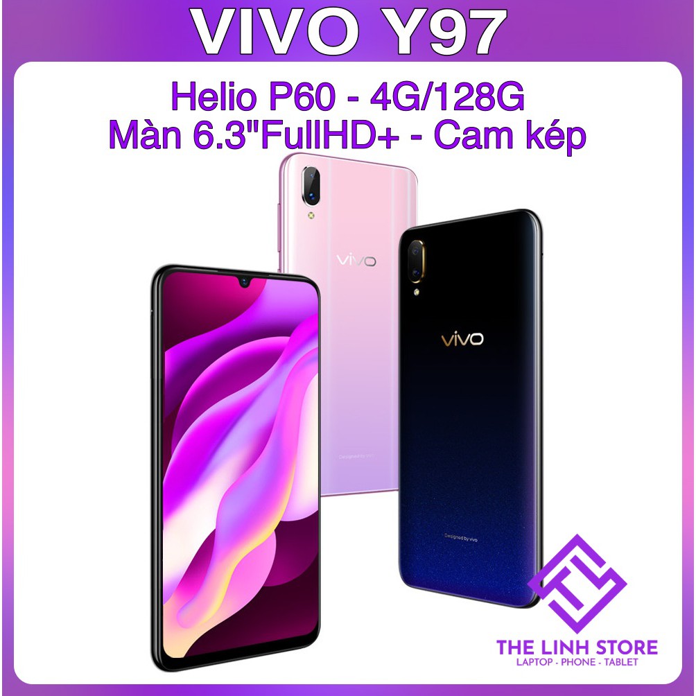 [Mã 1511ELSALE hoàn 7% đơn 300K] Điện thoại VIVO Y97 bộ nhớ 128G màn giọt nước - Helio P60