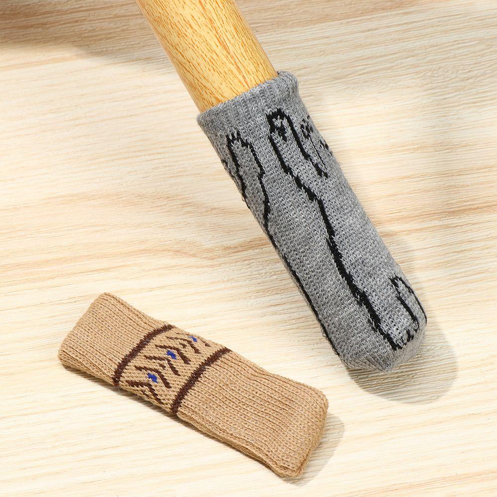 Set 4 Vỏ Bọc Bảo Vệ Ghế Ngồi Đan Len Chống Ồn Tiện Dụng Ốp