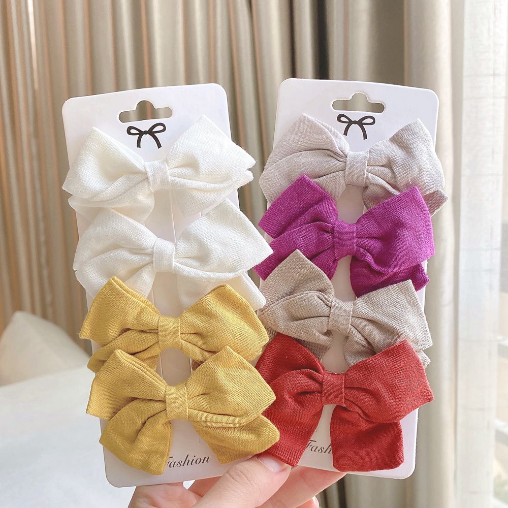 RainBow Bows Set 4 Kẹp Tóc Nơ Dễ Thương Cho Bé Gái