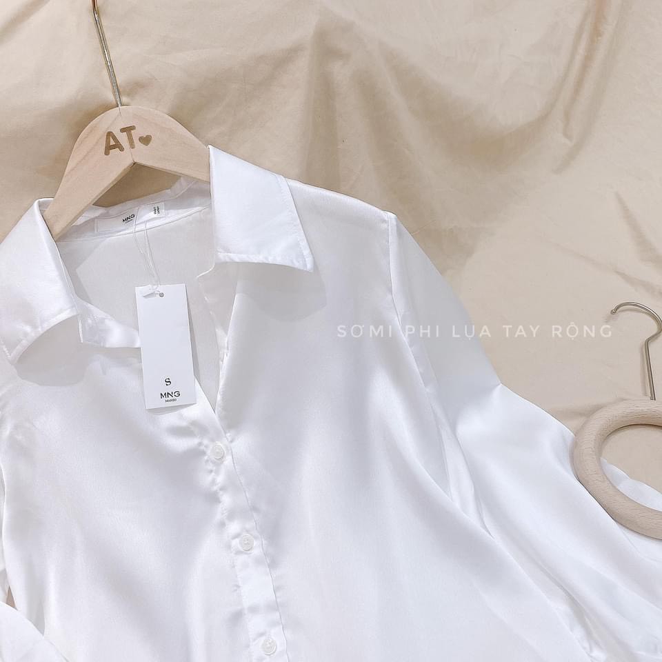 Áo sơ mi lụa tay bồng | BigBuy360 - bigbuy360.vn