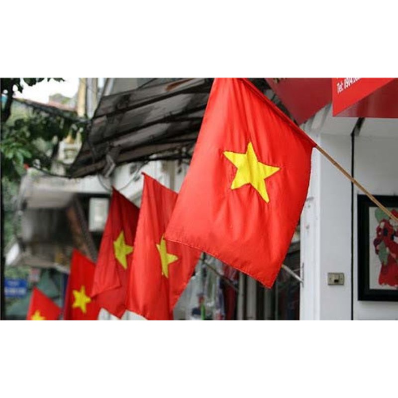 CỜ TỔ QUỐC VẢI SATANH ĐẸP CÓ DÂY CỘT CÁN - CỜ ĐỎ SAO VÀNG VẢI MỀM CHUẨN