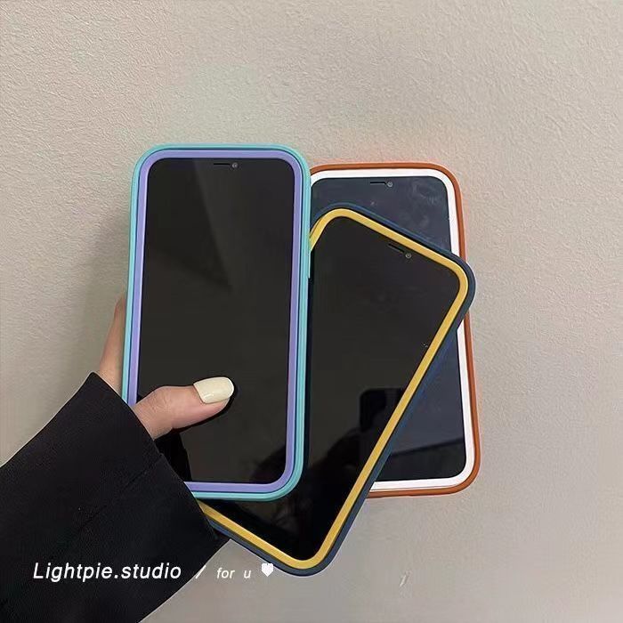 Ốp Điện Thoại Silicon Màu Kẹo Trơn Chống Sốc 3 Trong 1 Cho iPhone 13 12 11 Pro Max XR XS Max 6 6s 7 8 Plus