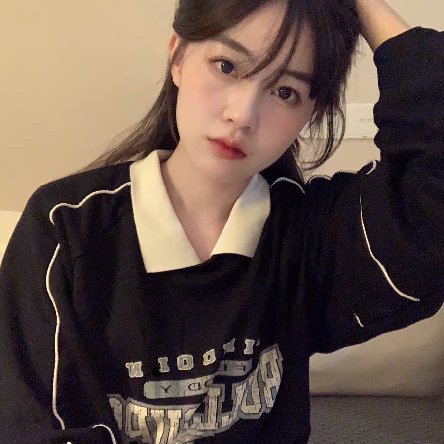 Women's fashion long sleeve polo t-shirt