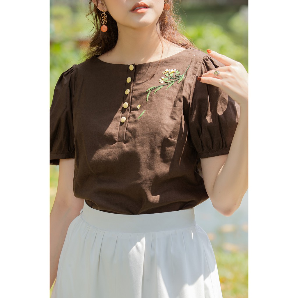 Jenny Le - Chân váy chữ A phom dài đính nút một bên xẻ Lami Skirt JL167