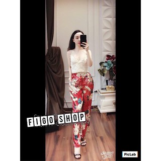 Quần hoa lụa suông cao cấp