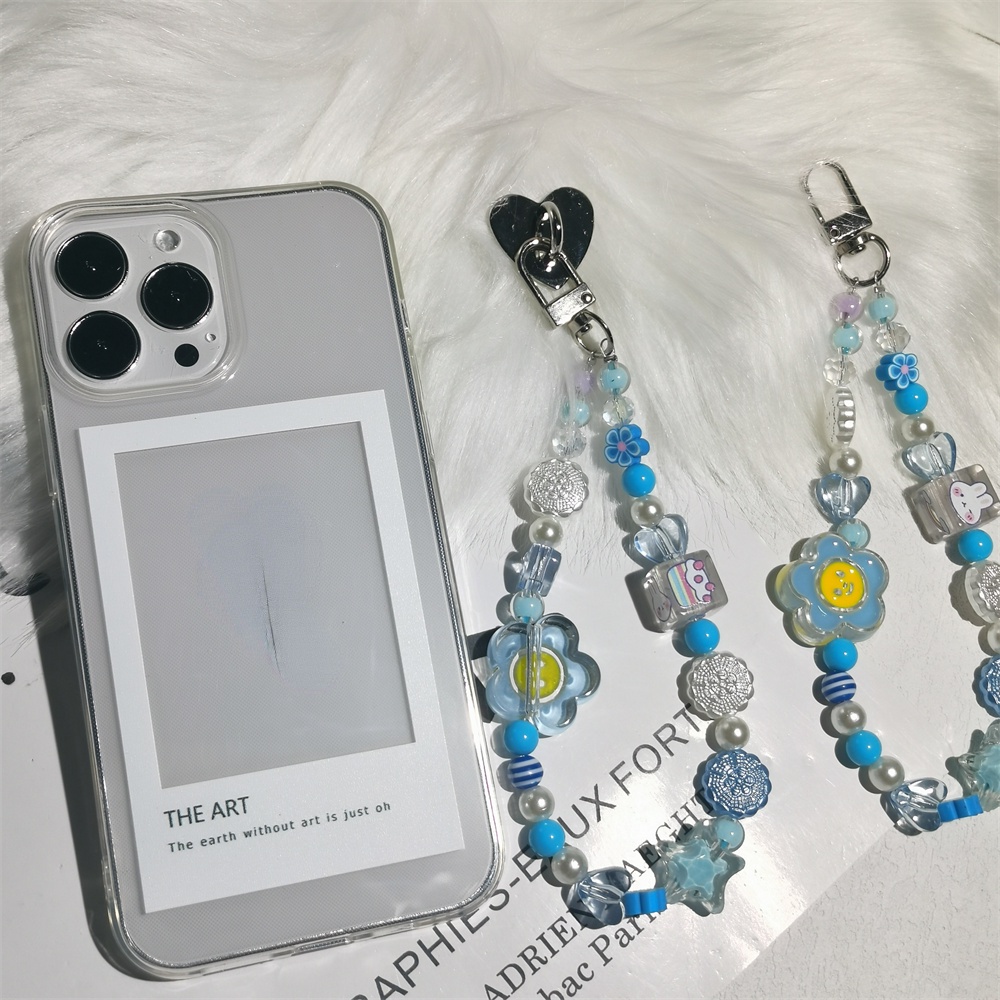 Ốp Điện Thoại Trong Suốt Có Móc Khóa Màu Xanh Dương Cho Iphone 14 6 6S 13 7 + 8 Plus SE 2020 XS XR 11 12 Mini PRO MAX