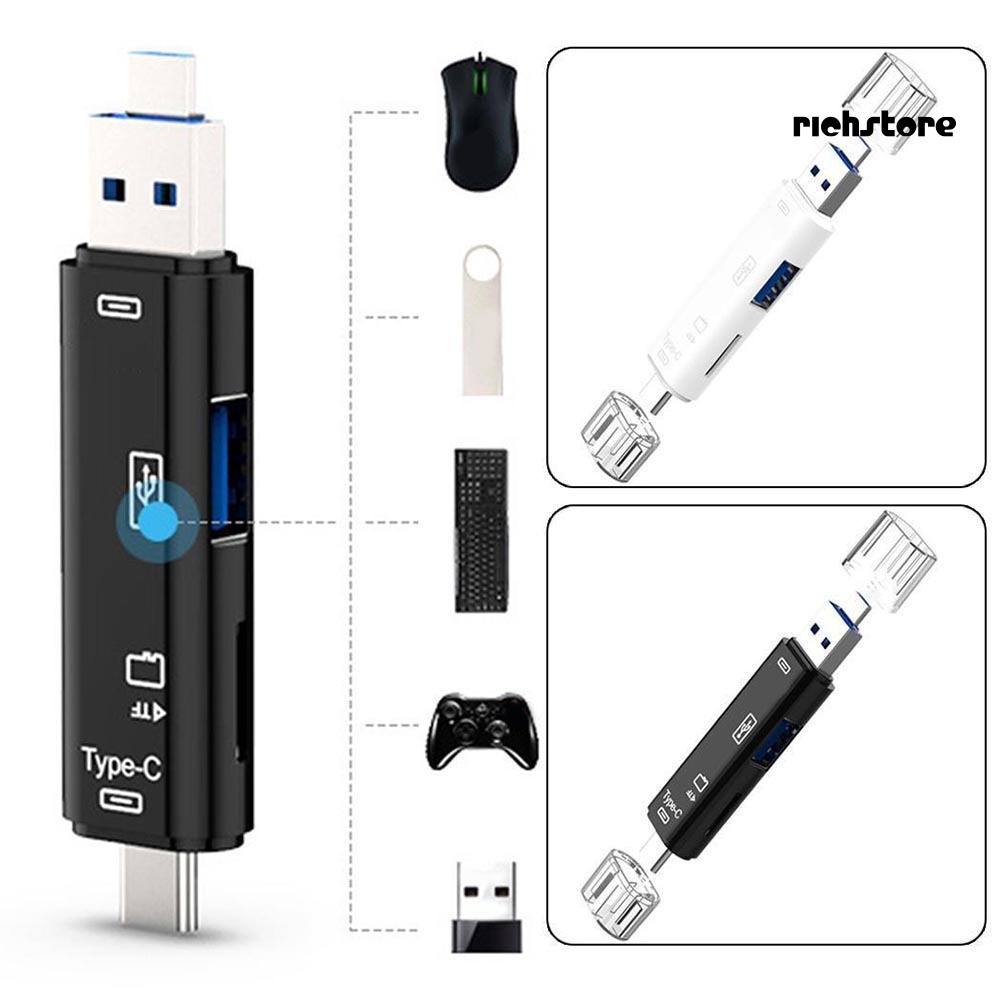 Đầu Đọc Thẻ Nhớ 5 Trong 1 Usb 3.0 Type-c Micro Otg Tf | BigBuy360 - bigbuy360.vn