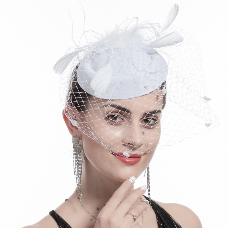 Băng Đô Cài Tóc Đính Lông Vũ Phong Cách Trung Cổ Dành Cho Trẻ Em