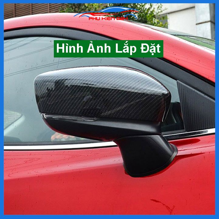 Ốp gương Mazda 3 2015-2016-2017-2018-2019 vân Cacbon bảo vệ chống trầy trang trí làm đẹp xe