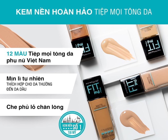 Kem Nền Mịn Lì Maybelline Fit Me Matte Poreless Foundation Pump  30ml | BigBuy360 - bigbuy360.vn