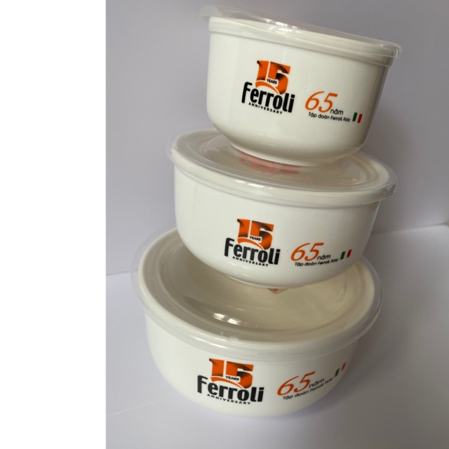 < GIA SẬP SÀN>  Bộ 3 bát sứ cao cấp Ferroli