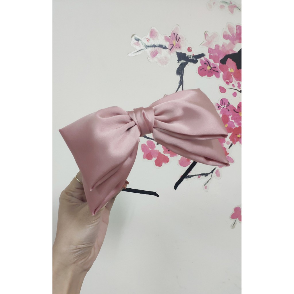 Bờm Tóc Nơ Vải Bản To Tiểu Thư