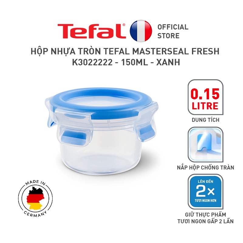 Bộ 5 hộp đựng thực phẩm nhựa Tefal Masterseal Fresh (150ml,850ml,550ml,800ml,1100ml)