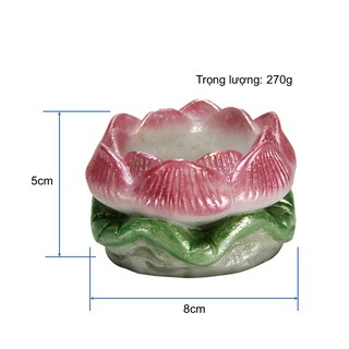 COMBO 6 chân đế nến tealight hoa sen bằng đá poly