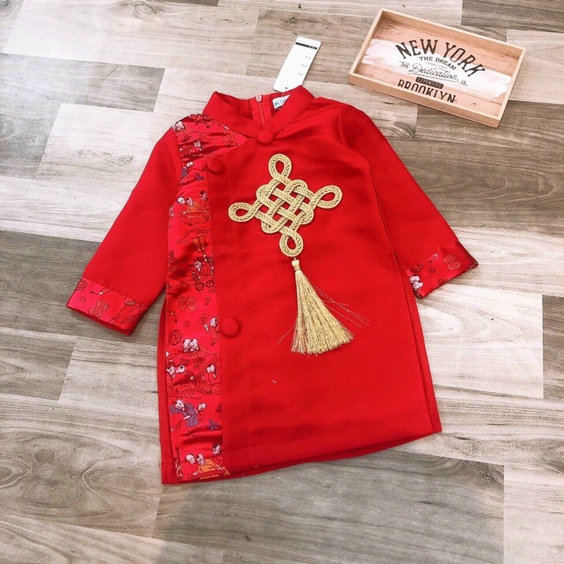 Áo Dài Tafa nhũ hoa phối