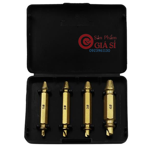 Bộ 4 đầu vít lấy ốc gãy bằng thép S2 mạ Titan ❤️freeship❤️