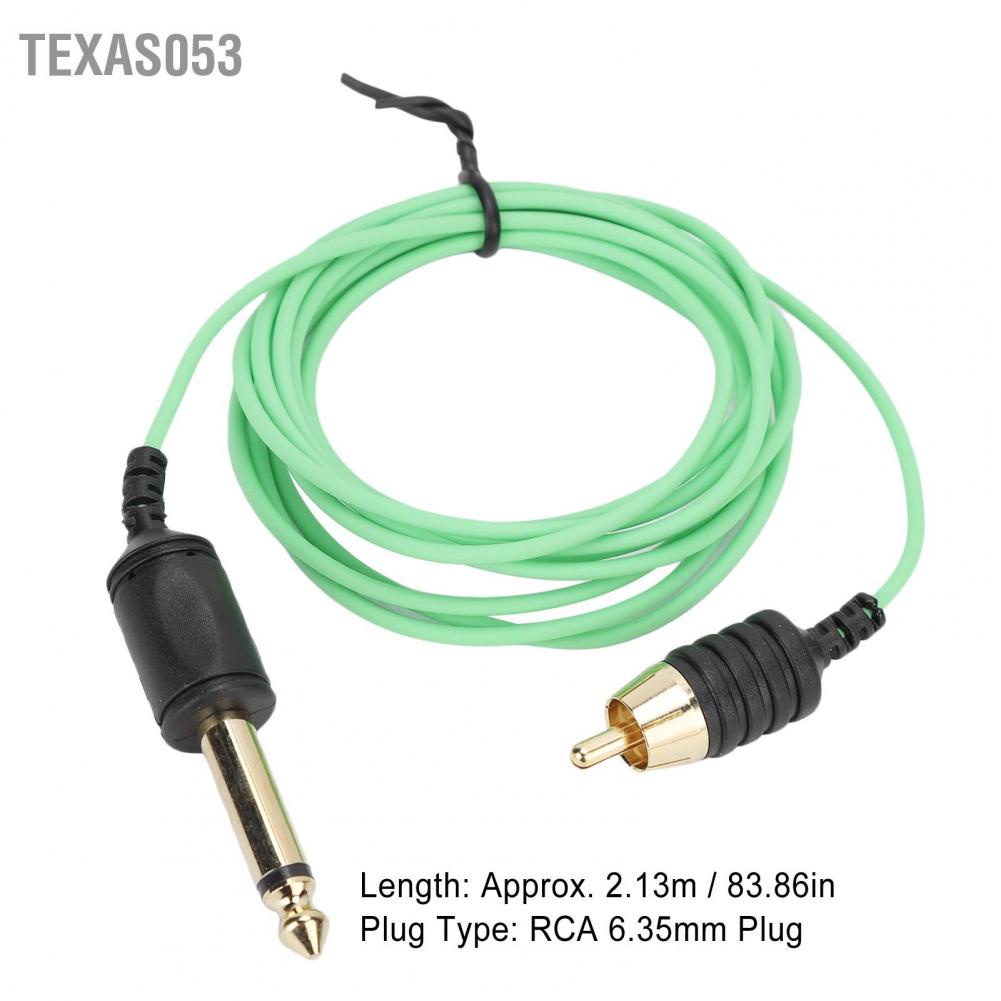 Hàng HOT Dây cáp máy hình xăm RCA chuyên nghiệ Truyền tốt Kết nối chặt chẽ Màu xanh lá cây Chiều dài 2.13m【Texas053】