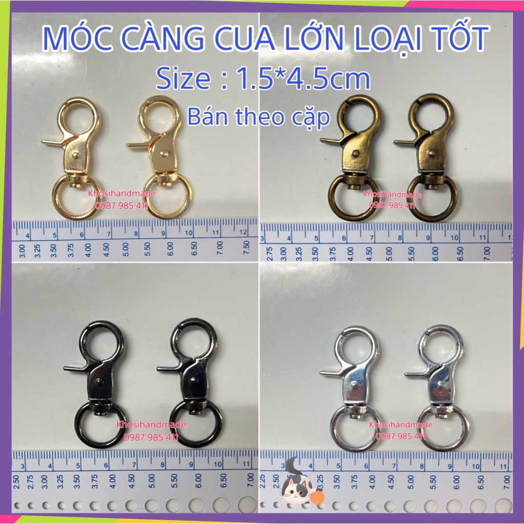 Móc Càng Cua Tròn Lớn Loại Tốt (1.5*4.5cm) (20k/cặp)