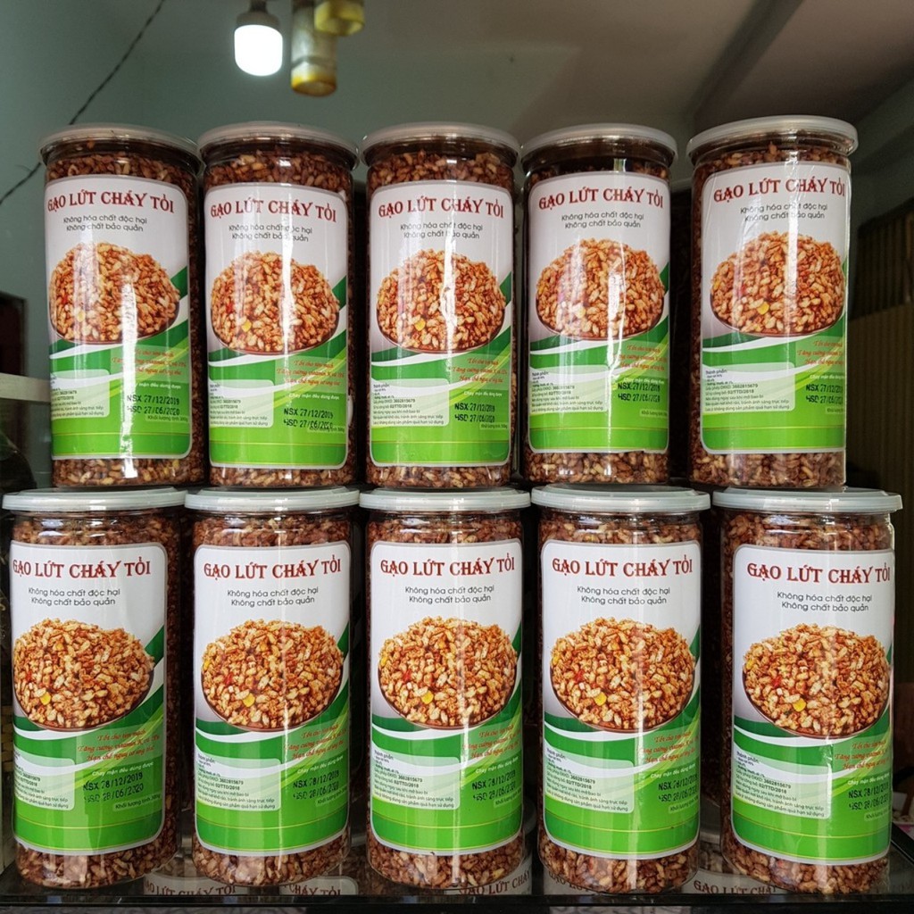 Gạo lứt cháy tỏi ĂN CHAY ĐƯỢC- ăn chay được hũ 300g