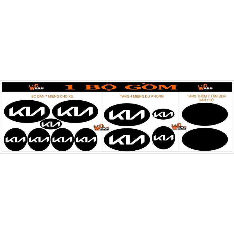 Decal dán Logo RONDO (7 miếng tặng 6 miếng)